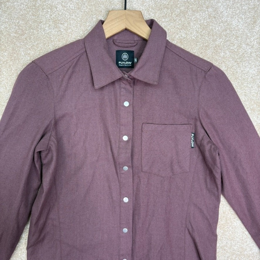 FLYLOW Brigitte Tech‎ Flannel Women's XS Purple Insulated Snap Button Shirt - Picture 2 of 7